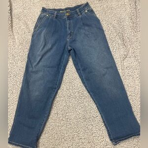 Michael Kors Cali Pleated Front Wide Leg Blue Jeans Size 4